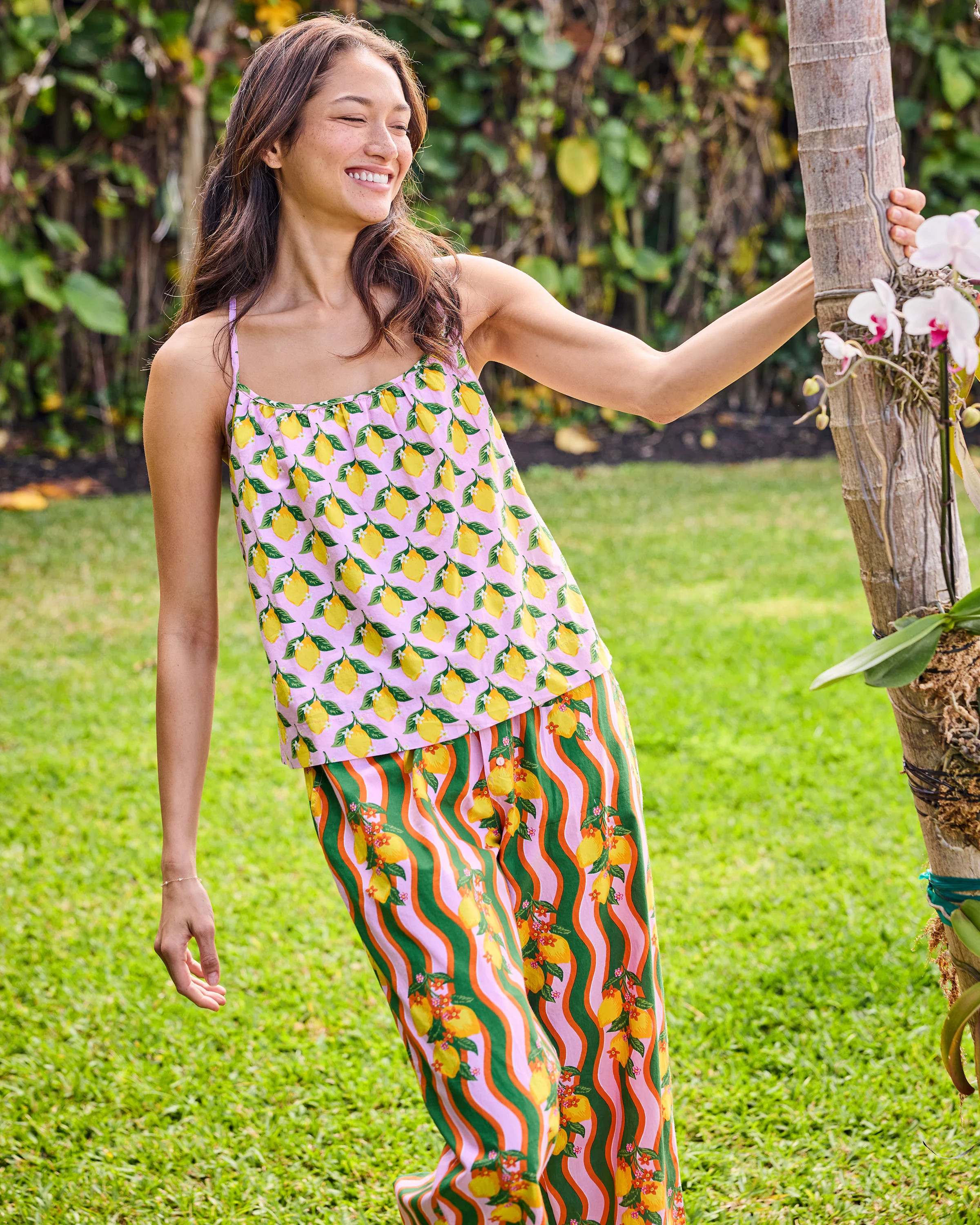 Lemon Twist - Cami & Ruffle Crop Pants Set - Limoncello | Printfresh