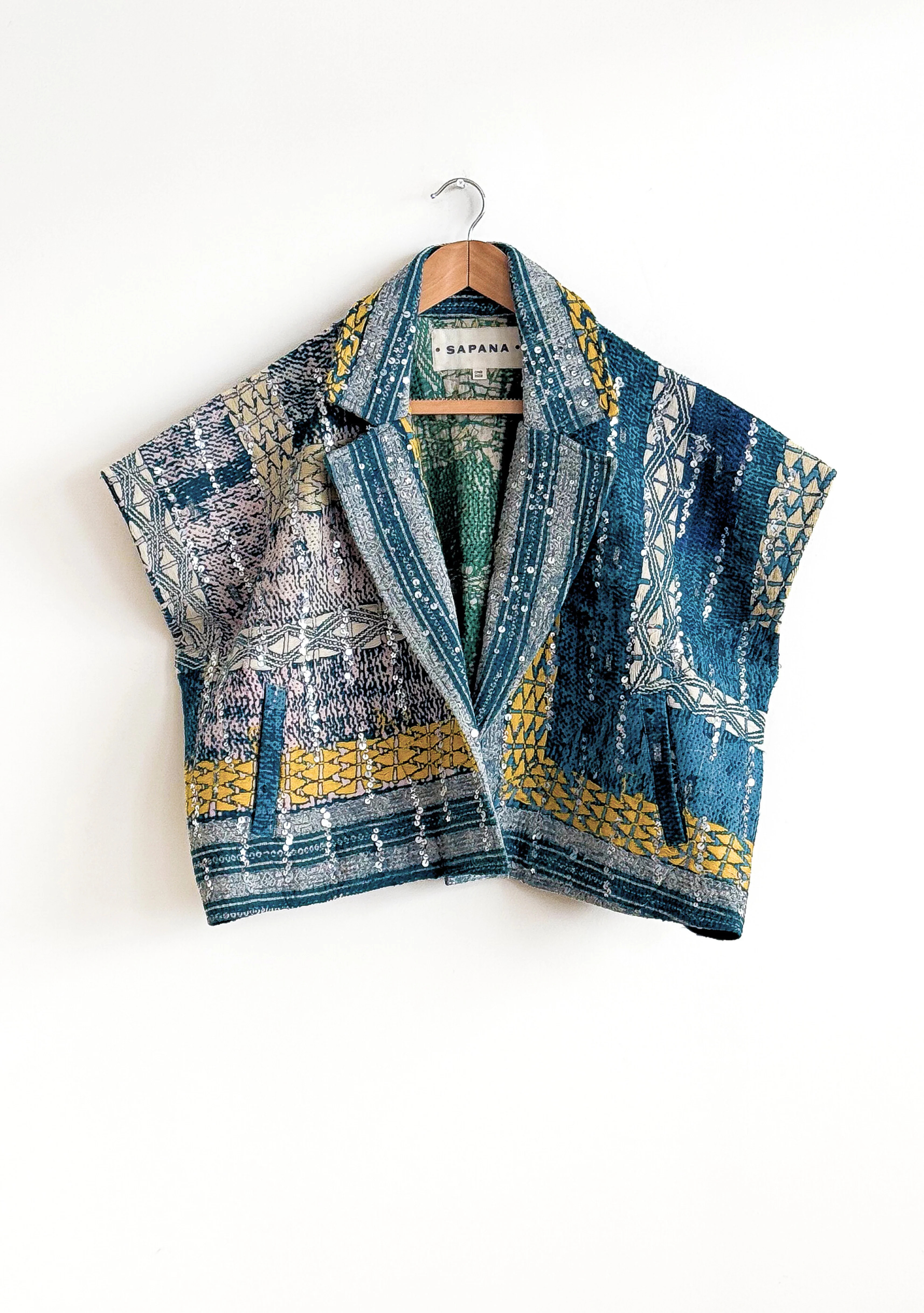 Vintage Kantha Blanket Coat The Round Top Blanket Coat | Sapana