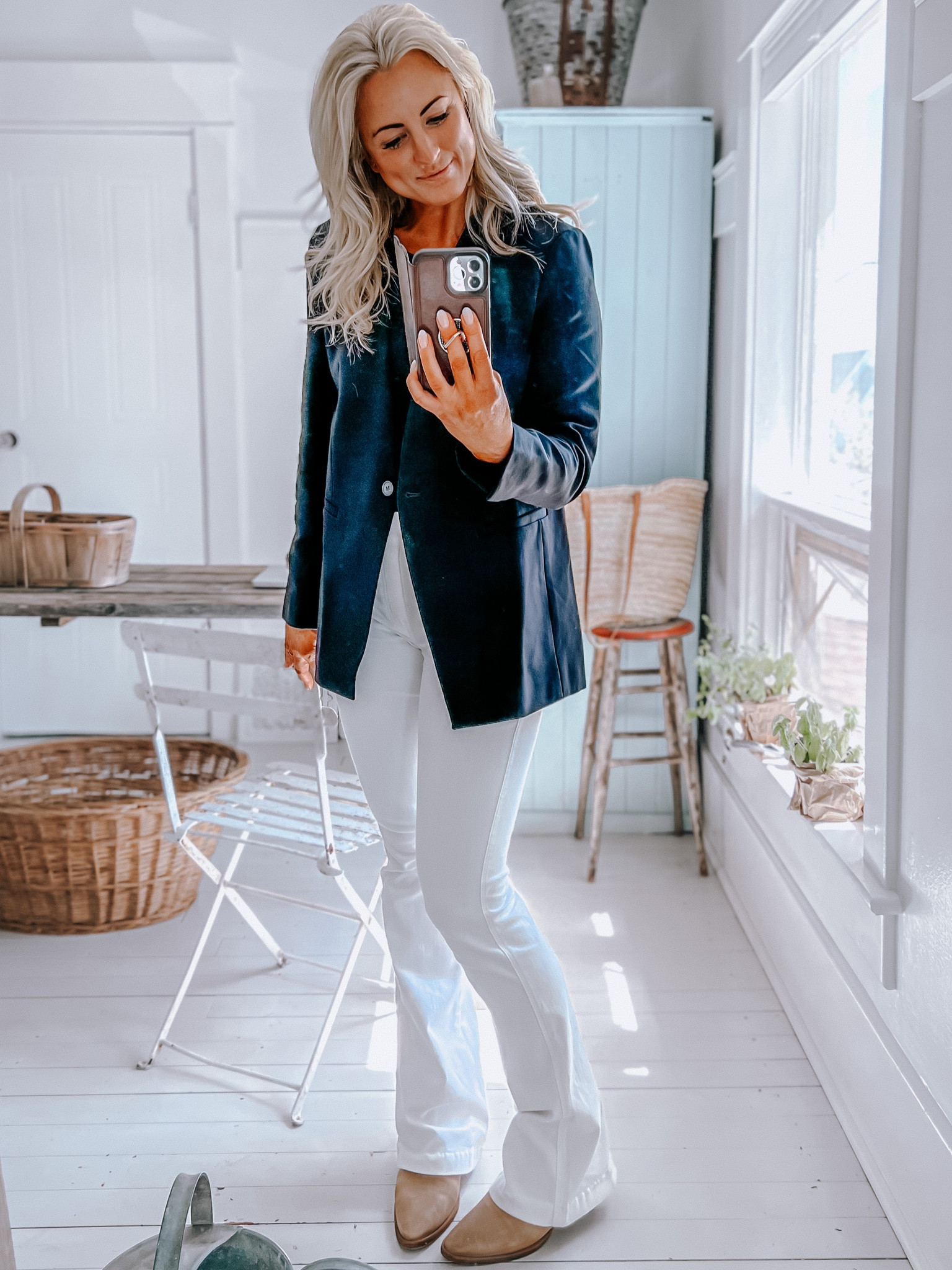 The best Oversized Blazer for Spanx! These white flare jeans are amazing too! Use code DEBLYNNXSPANX for 10% off 

#LTKstyletip #LTKsalealert #LTKFind