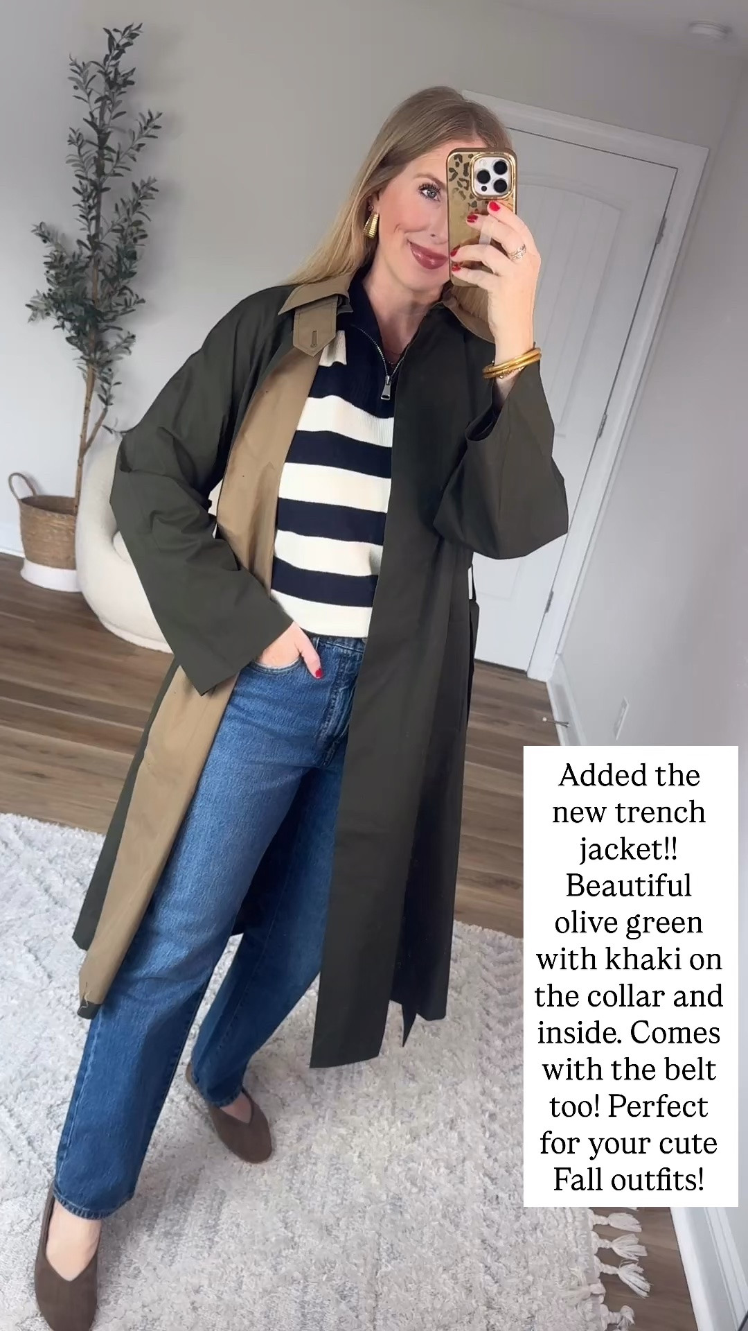 Trench jacket, striped quart zip and straight leg jeans from Walmart

#LTKootd