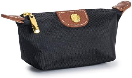 Womens Unique Change Purse Vintage Nylon Zip Coin Wallet Mini Bag (Black) | Amazon (US)