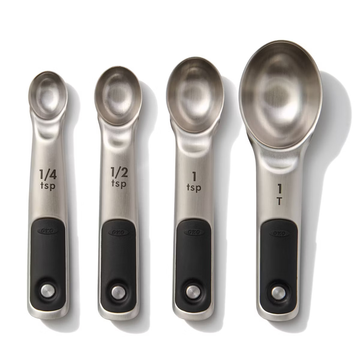 OXO 4pc Stainless Steel Magnetic Measuring Spoons Black: Nesting Design, Dishwasher-Safe, Include... | Target