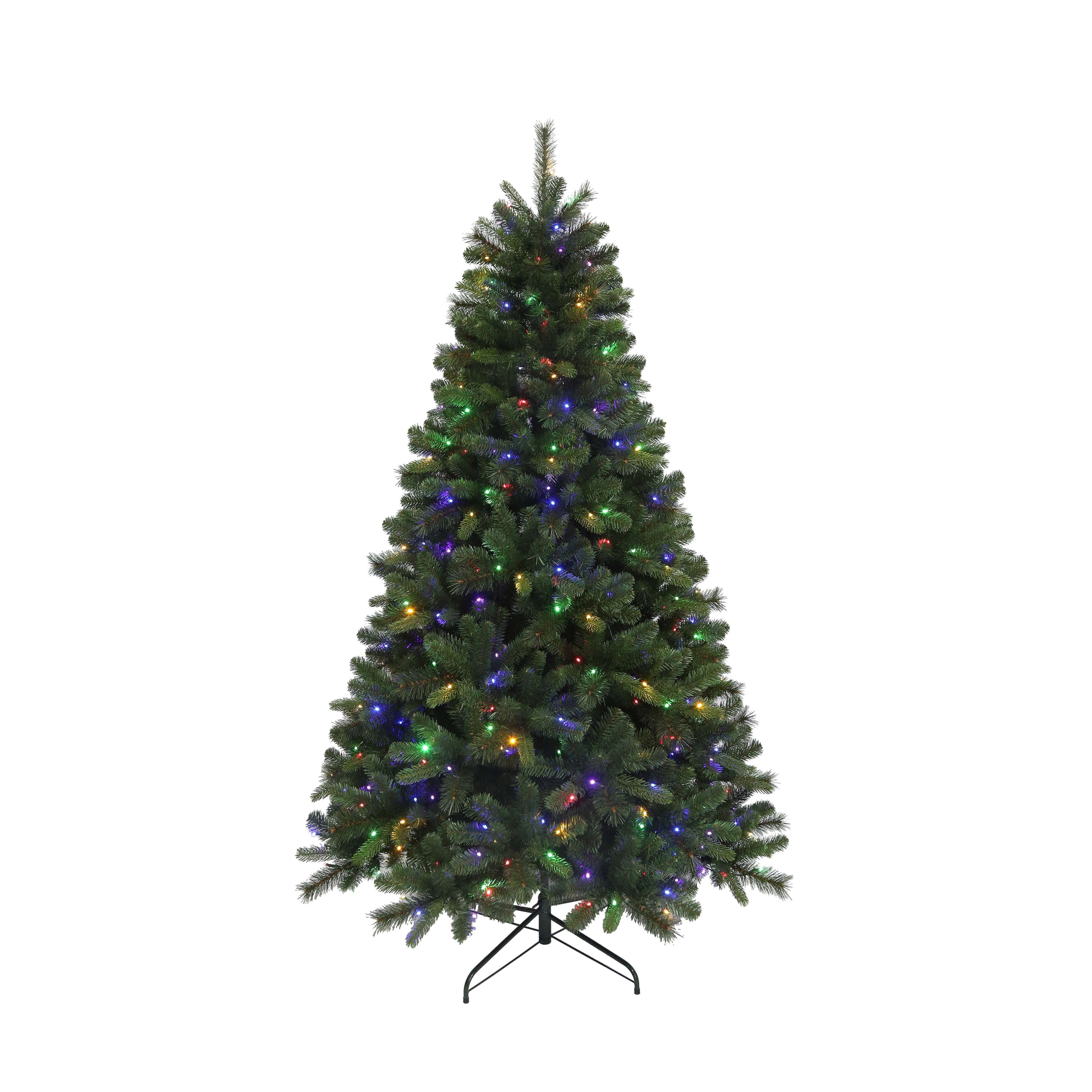 7 ft Valley Pre-Lit Green Artificial Christmas Tree with Color-Changing LED Lights, by Holiday Ti... | Walmart (US)