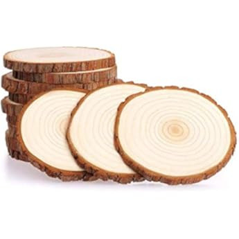 Artmag Natural Wood Slices 30pcs 2.4"-2.8" Unfinished Predrilled with Hole Round Wooden Circles DIY  | Amazon (CA)