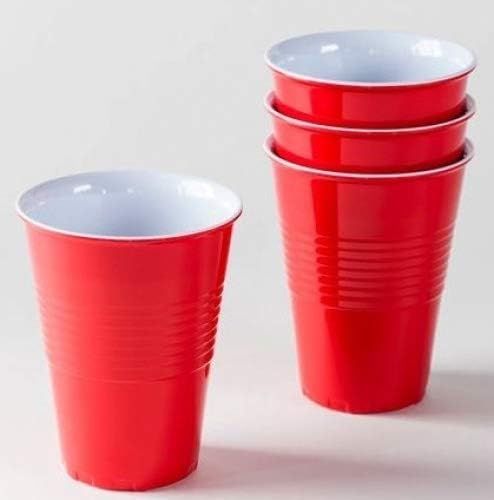 "What Is It?" LARGER SIZE 18 Ounce, Reusable Red Melamine Cups / Glasses, Set of 4 | Amazon (US)