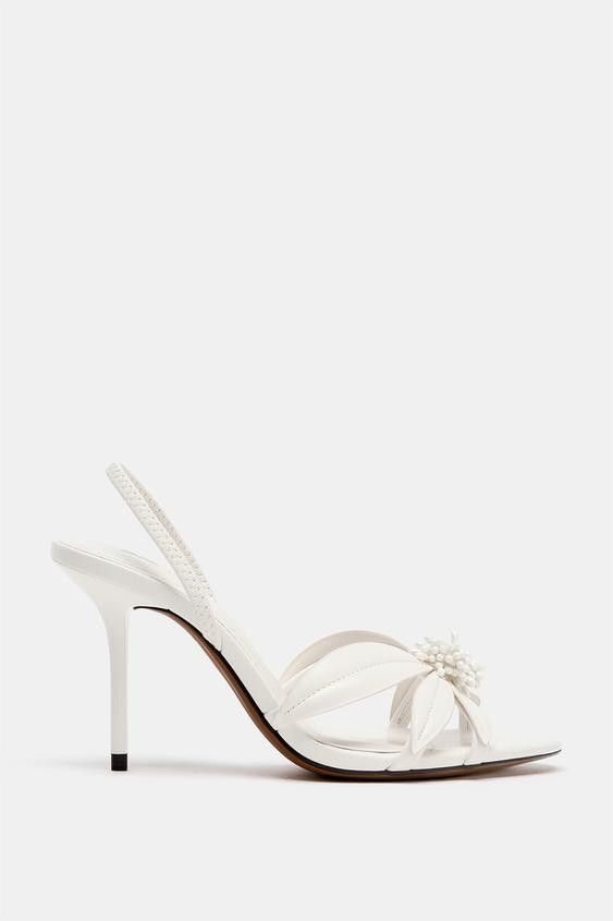 HEELED SANDALS WITH FLOWER DETAIL | Zara UK