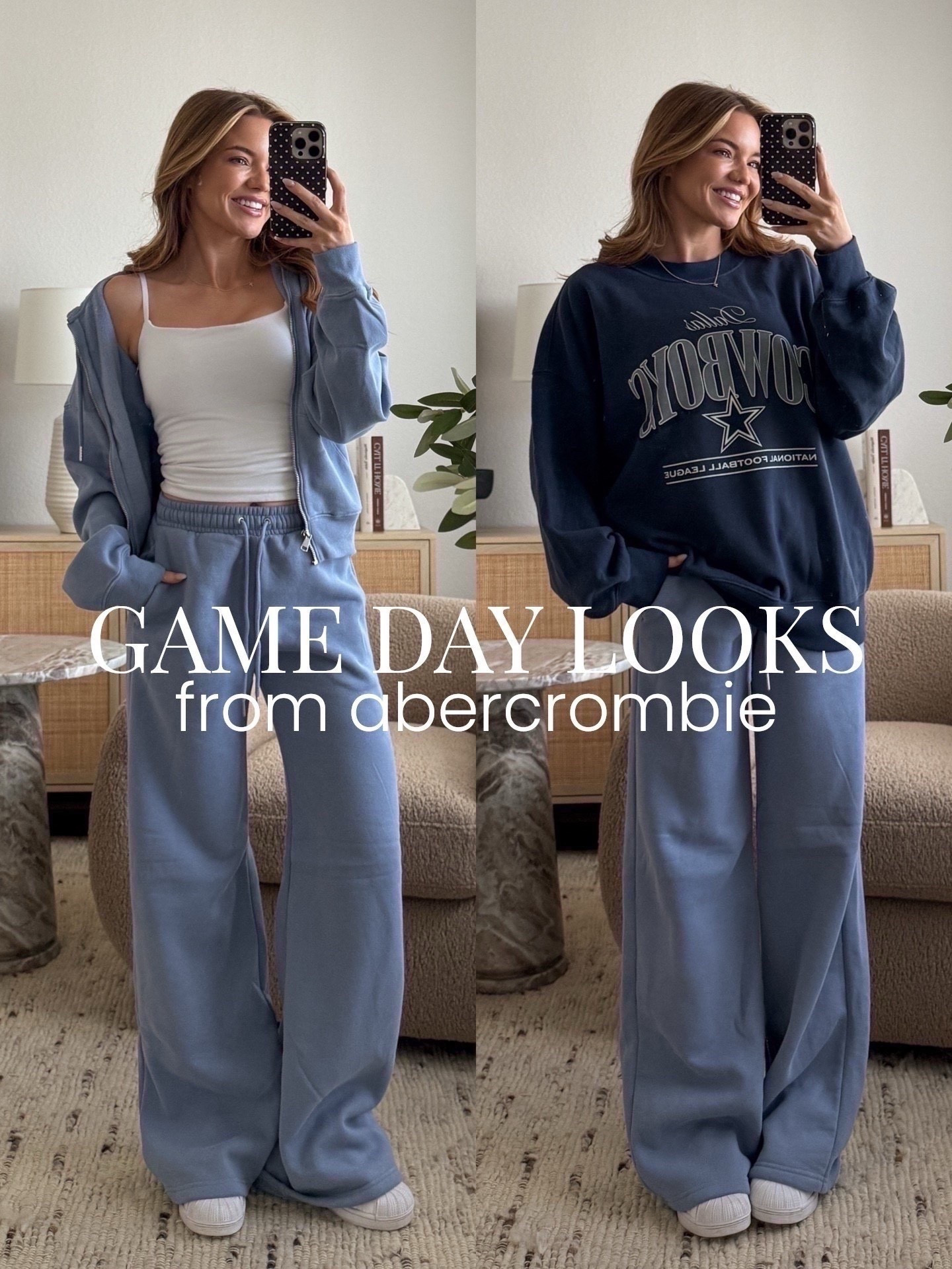tank: xxs // pants: xs regular (i prefer a small short for comfort- 5’3, 110lbs) // jacket: xs // cowboys sweatshirt: small


abercrombie, a&f, game day, game day looks, athleisure, activewear, loungewear, cowboys crewneck, nfl, nfl crewneck, michele jaliene, austin, girl mom

#LTKSaleAlert #LTKFindsUnder50 #LTKFindsUnder100