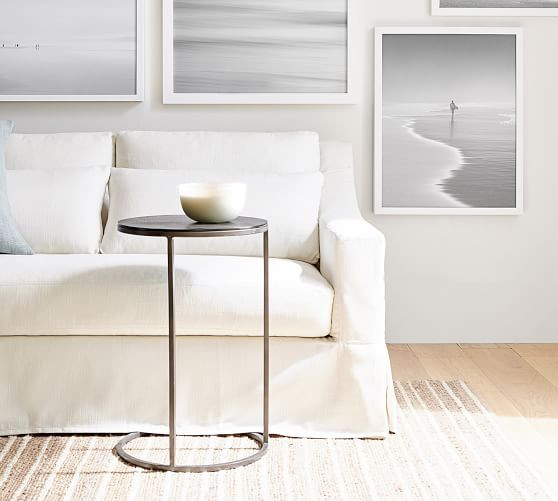 Duke Round Metal C-Table | Pottery Barn (US)