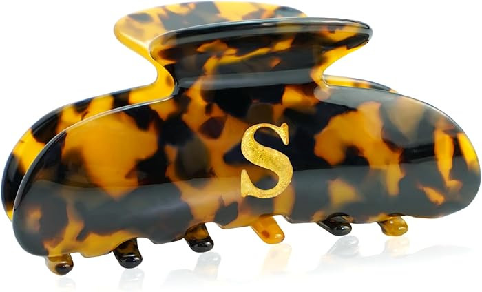 Initial Cute Hair Clips - Tortoise Shell Letter Elegant Hair Claw Clips, Glitter Claw Clips Durab... | Amazon (US)