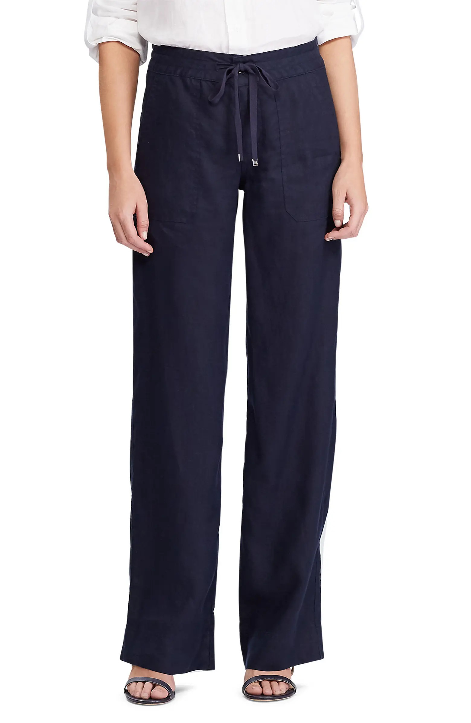 Lauren Ralph Lauren Wide Leg Linen Pants | Nordstrom | Nordstrom