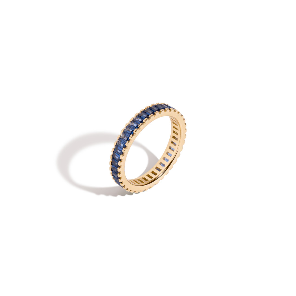 Blue Sapphire Baguette Eternity Ring | AUrate New York