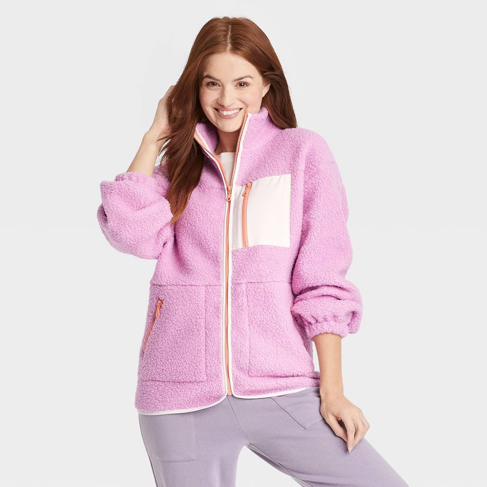 Women's Sherpa Jacket - Universal Thread Purple XXL | Target