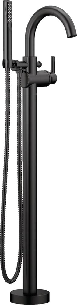 Delta Faucet Trinsic Floor-Mount Freestanding Tub Filler with Hand Held Shower, Black Bathtub Fau... | Amazon (US)