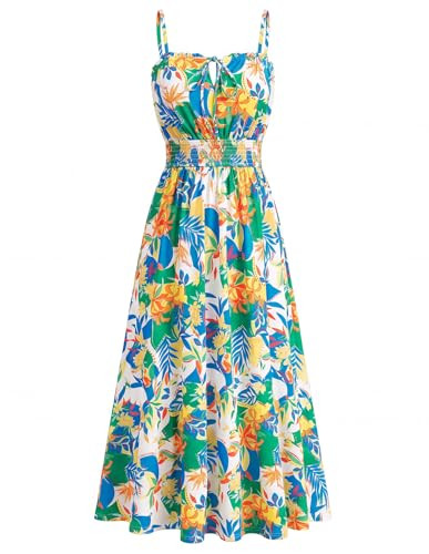 GRACE KARIN 2026 Women's Hawaiian Midi Sundress Summer Vacation Spaghetti Floral Clothes Boho Cas... | Amazon (US)