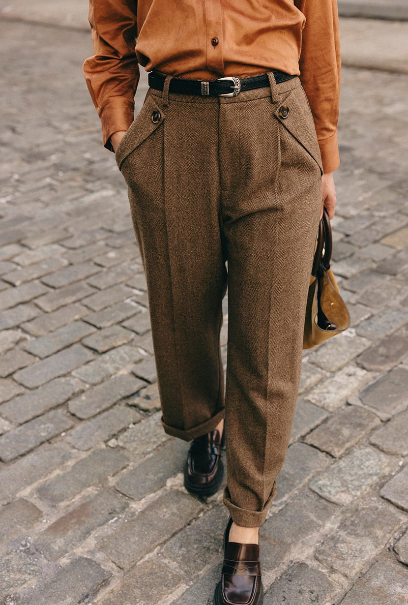 Reign Wool Pants - Hazelnut | Petite Studio NYC