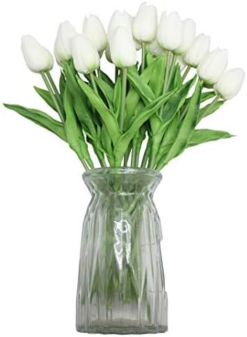 ALIERSA Artificial Tulips 10 Heads Mini Real Touch Artificial Flowers Fake Tulip for Home Decor Wedd | Amazon (US)