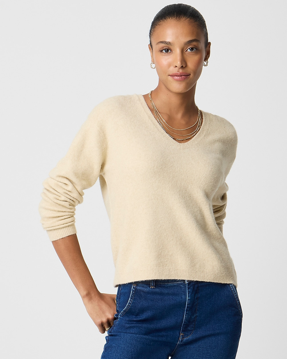 V-neck sweater in extra-soft yarn | J.Crew Factory