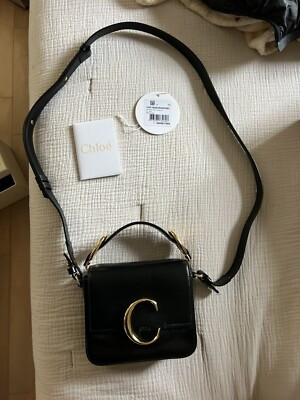 Authentic Chloe C Black Leather &amp; Suede Crossbody Designer 2 Way Bag NWT  | eBay | eBay UK