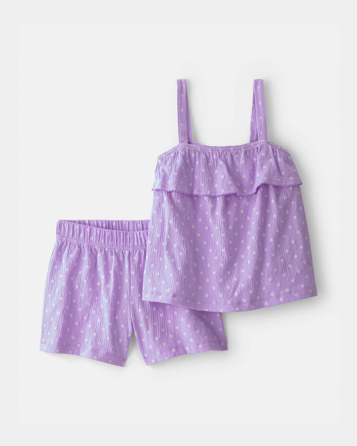 Girls 2-Piece Ruffle Tank Top & Short Set - Purple | Carter's Inc