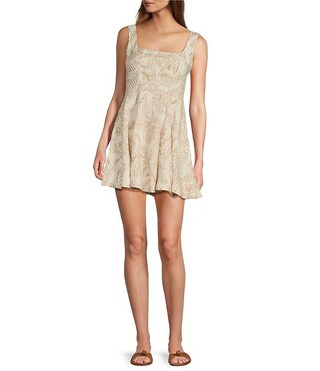 Antonio Melani x M.G. Style Nat Palm Drawing Linen Mini Dress | Dillard's | Dillard's