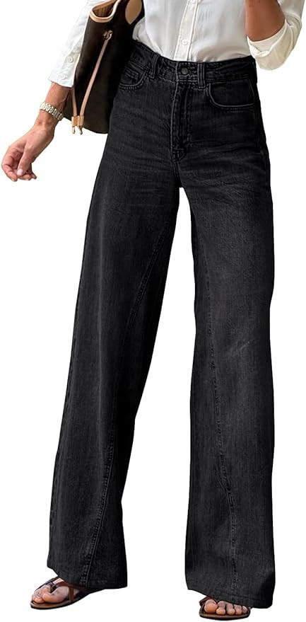 Necooer Womens Jeans Stretchy Casual Boyfriend Wide Leg Washed Sexy Baggy Denim Pants for Women T... | Amazon (US)