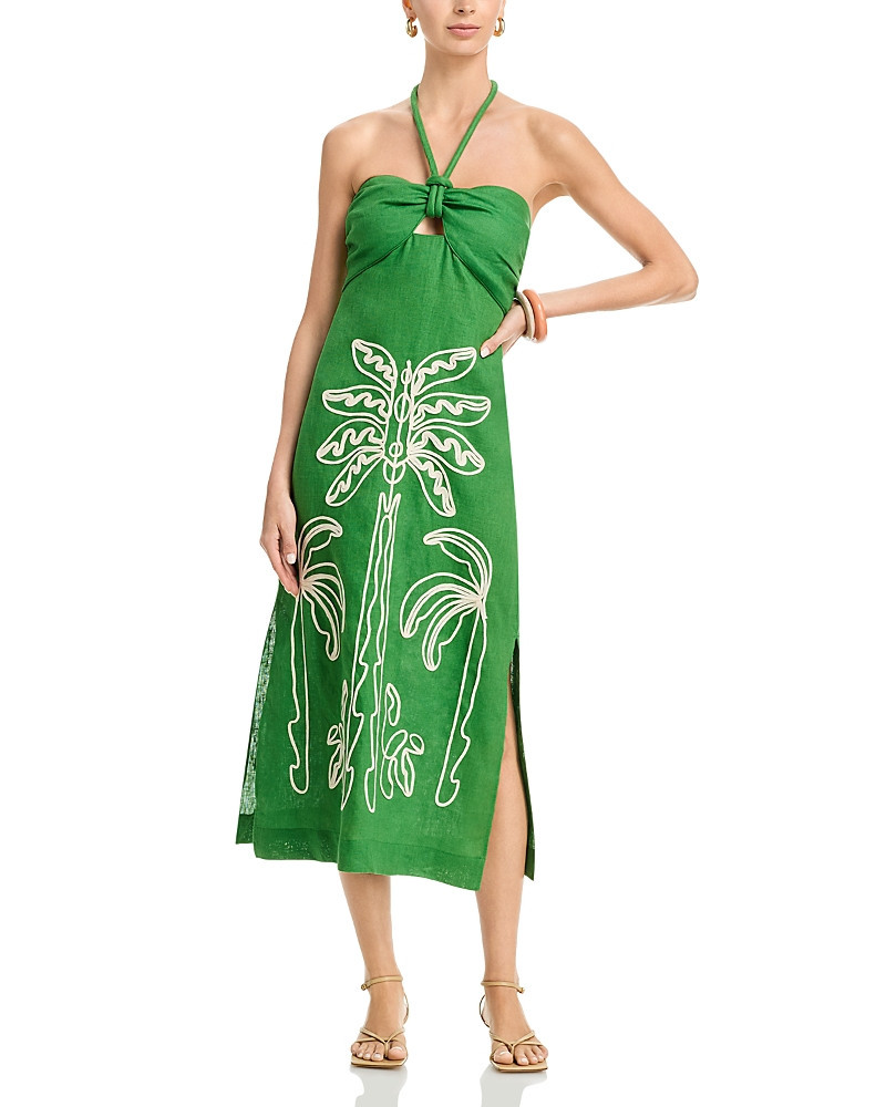 FARM Rio Linen Palm Tree Embroidered Dress | Bloomingdale's Women | Bloomingdale's (US)