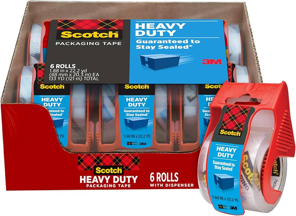 Scotch Heavy Duty Packaging Tape, 1.88" x 22.2 yd, Designed for Packing, Shipping and Mailing, St... | Amazon (US)