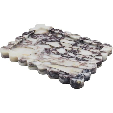 Natural Calacatta Viola Scalloped Marble Tray 10.8"x8", Luxury Vanity Tray for Bathroom Kitchen C... | Amazon (US)