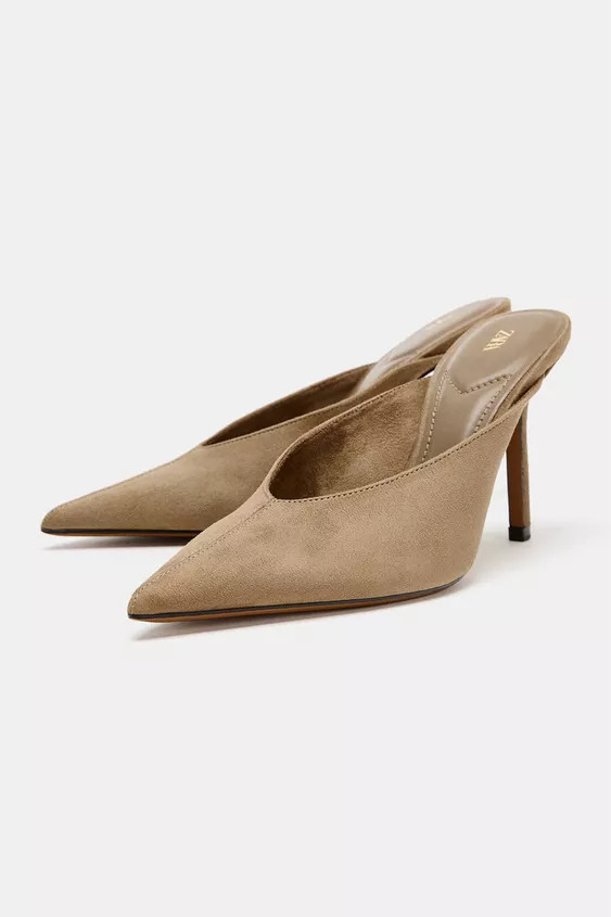 Mule-style high-heel shoes. Thin high heel. Pointed toe.Heel height: 10 cm. / 3.9″ | Zara UK