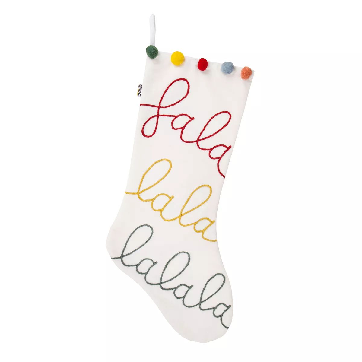 HGTV Home Collection "Falala" Embroidered Christmas Stocking, White, 20 in | Target