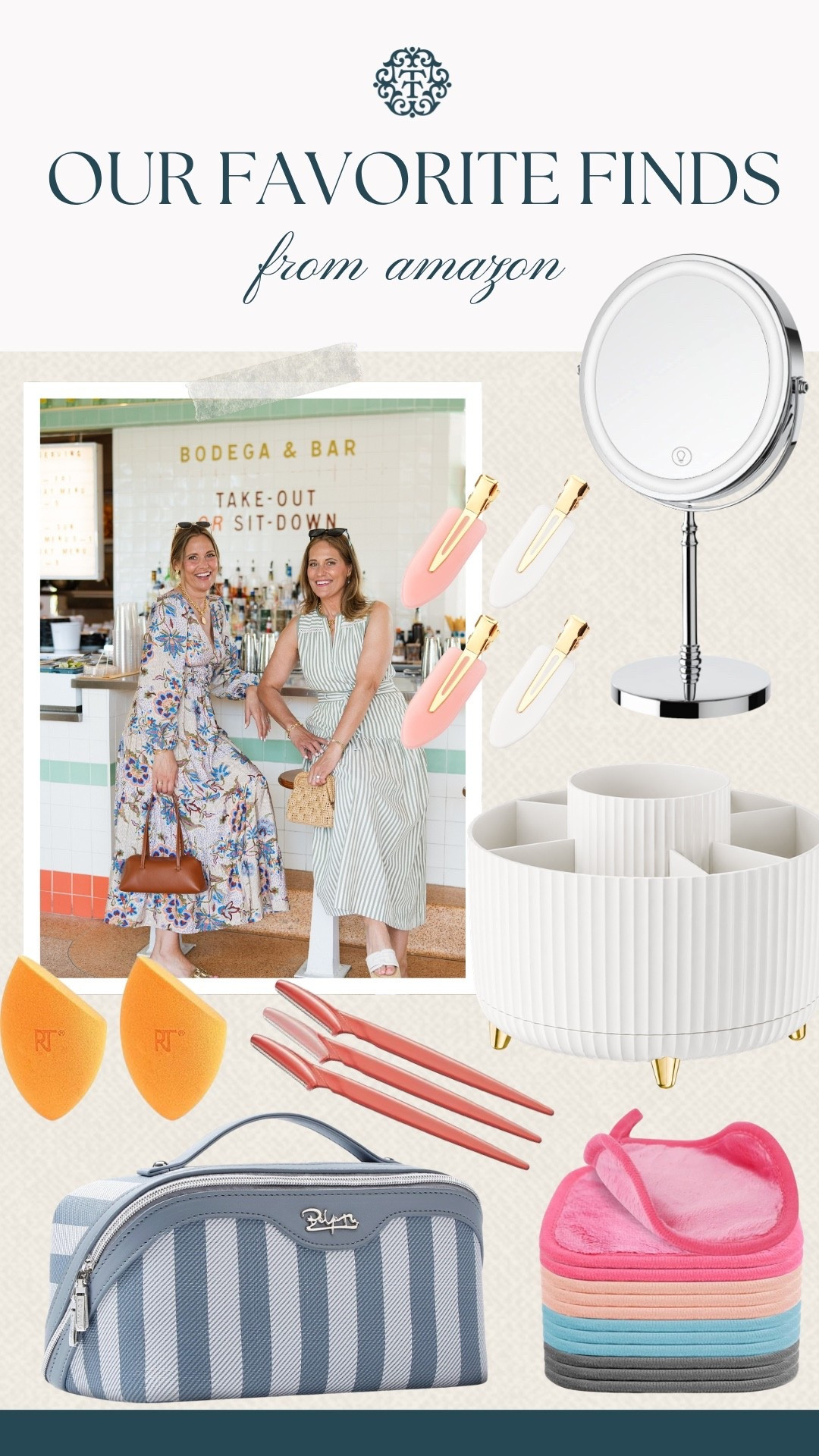 We wanted to share some of our makeup accessory must-haves! This brush organizer helps keep a sleek look, while the bag keeps you ready for travel! These are easy finds that you will use everyday! 

 #LTKMidsize #LTKOver40 #LTKSeasonal