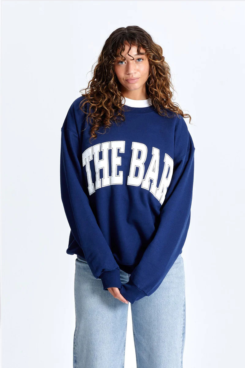 VARSITY SWEATSHIRT NAVY/WHITE | The Bar