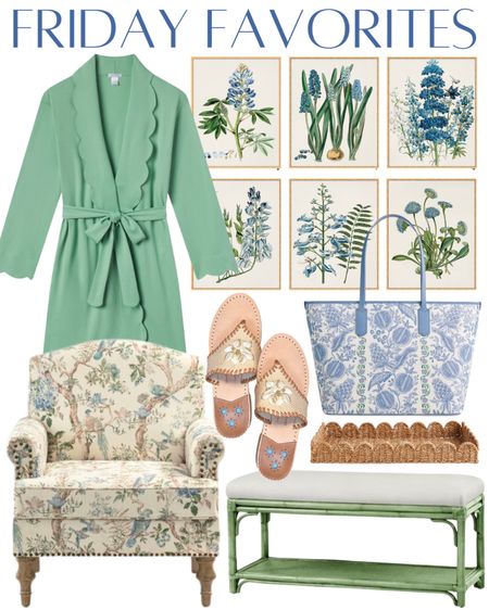 Grandmillennial decor classic home traditional home botanical artwork prints frames green bamboo bench floral armchair side chair scalloped woven tray Draper James x Jack Rogers magnolia sandals slides 

#LTKSeasonal #LTKstyletip #LTKhome