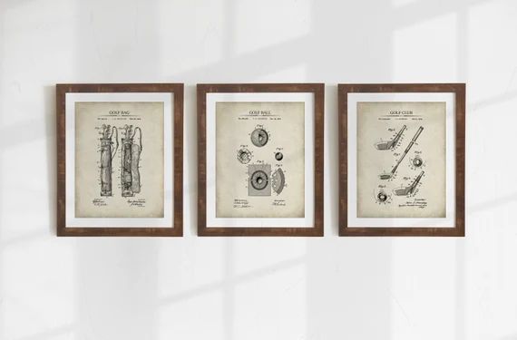 Golf Patent Prints - Set of 3 - Printable Patent Artwork - Golf Wall Art - Golf Lover Gift - Digi... | Etsy (US)