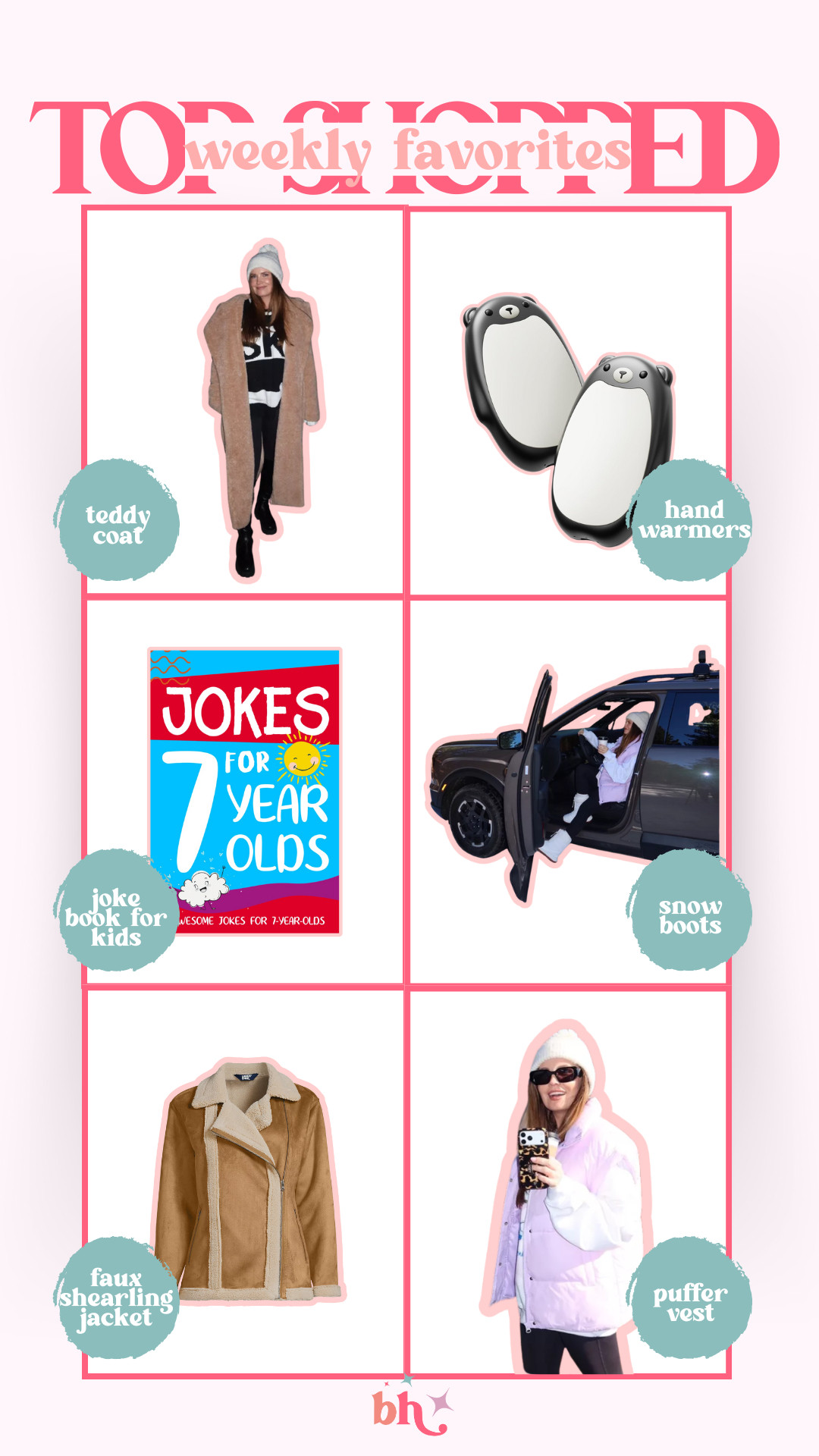 Top sellers this week!

top sellers, gifts for kids, winter needs, winter essentials, winter coats, winter vest, hand warmers, Britt Horton 

 #LTKGiftGuide #LTKHoliday #LTKSeasonal