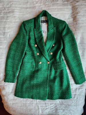 ZARA Structured Double-Breasted Blazer Jacket Tweed Size M BNWT | eBay | eBay US