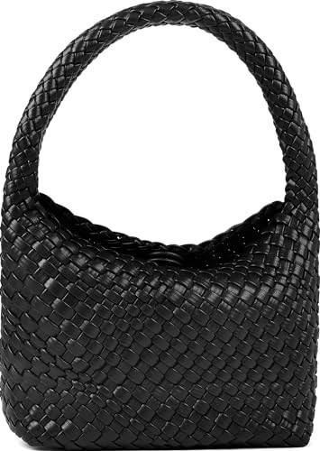NOBLIFE Woven Bag for Women, Small Vegan Leather Beach Purse, and Travel Handbags Ladies' Retro Chic Shoulder Bags | Amazon (US)
