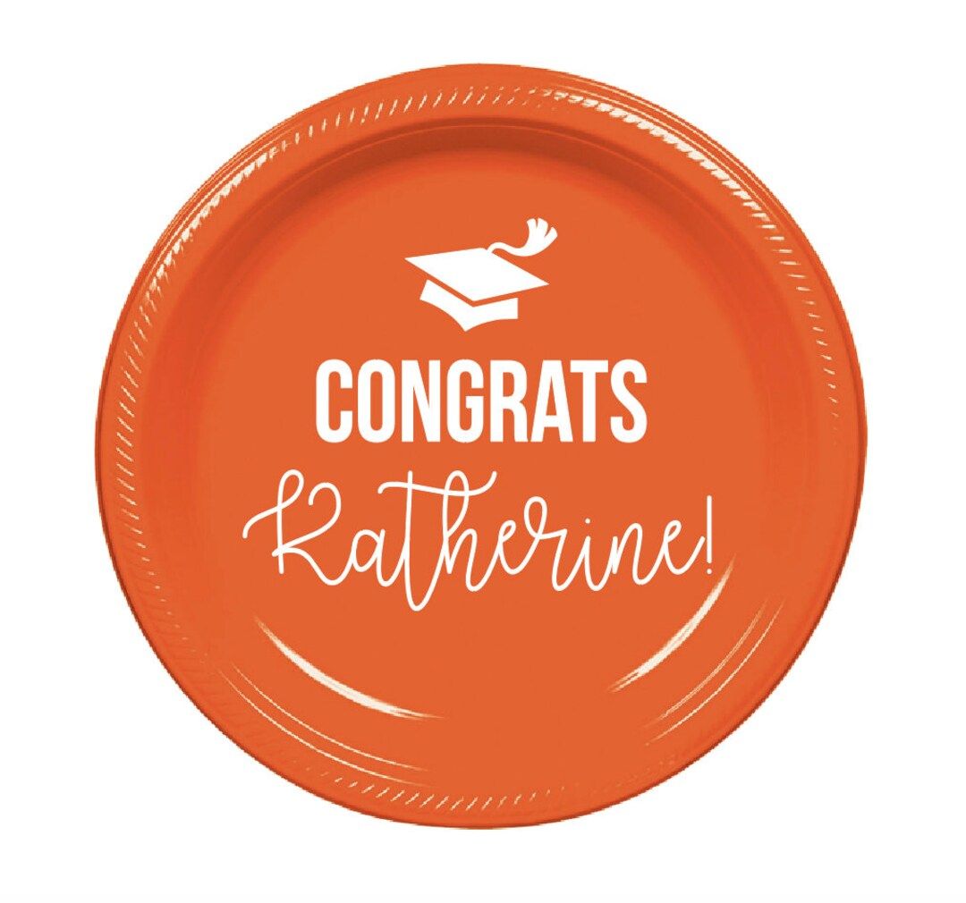Graduation party plates, personalized plates, congrats grad 2022, college graduation party favor,... | Etsy (US)