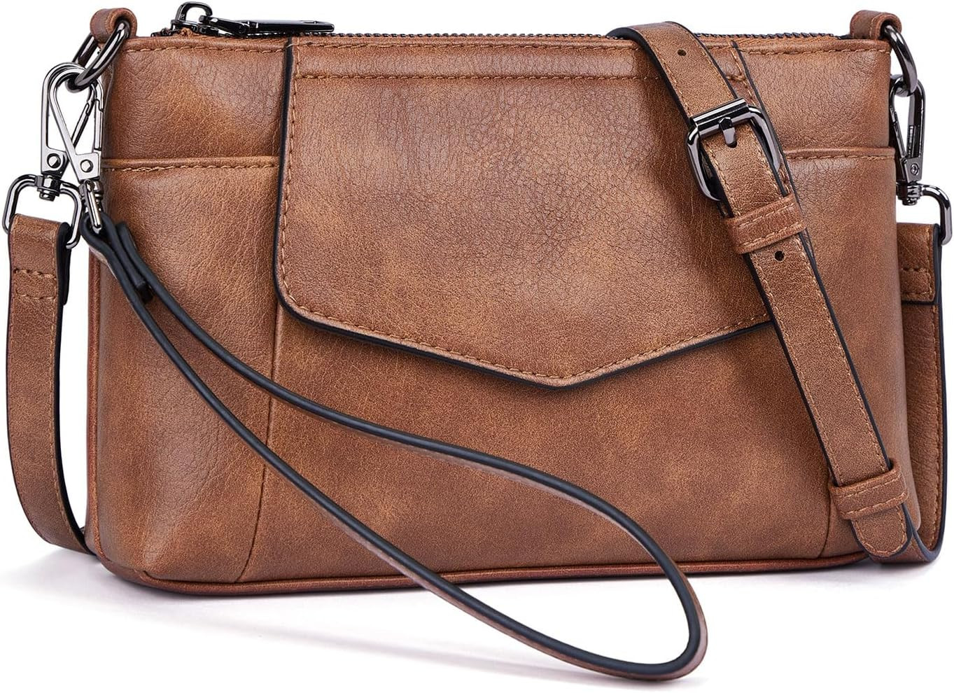 Small Crossbody Purse for Women, Vegan Leather Wristlet Wallet | Amazon (US)