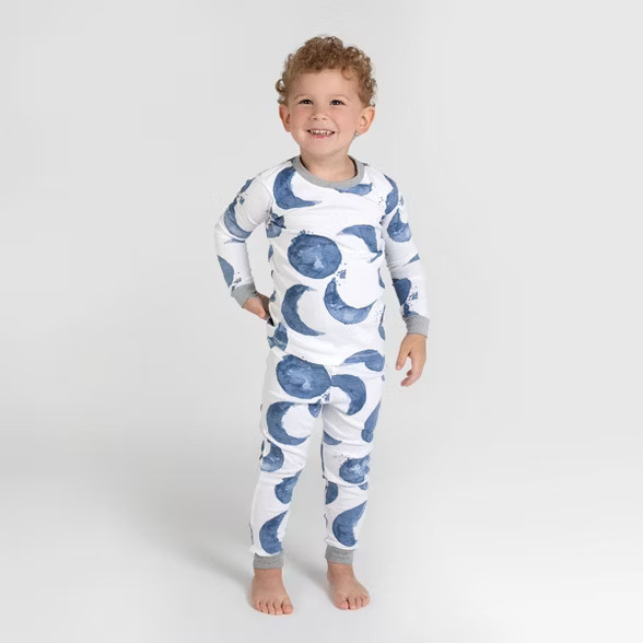 Burt's Bees Baby® Toddler Hello Moon Organic Cotton Snug Fit Pajama Set - Purple | Target