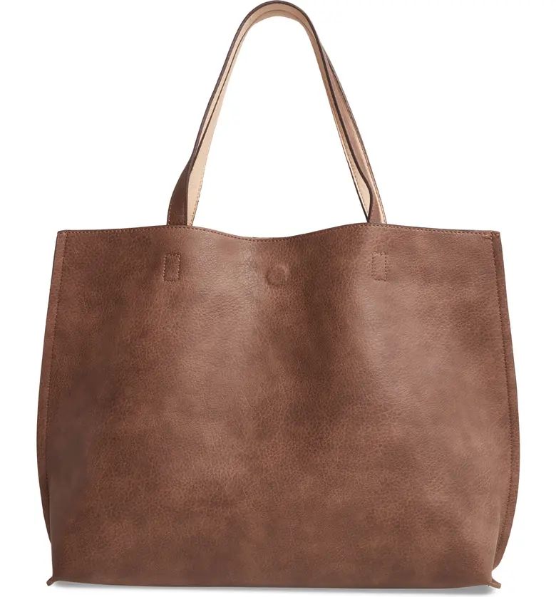 Street Level Reversible Faux Leather Tote & Wristlet | Nordstrom | Nordstrom