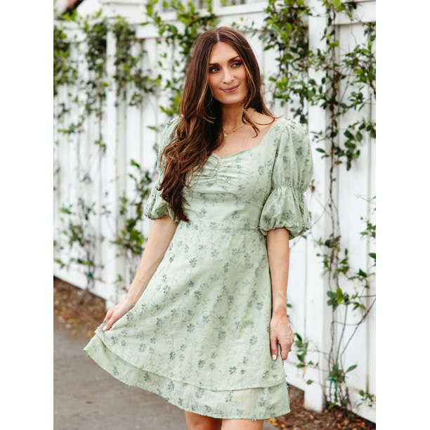 Label Rail x CheapChicFinds Women's Tiered Mini Bow Back Dress | Walmart (US)