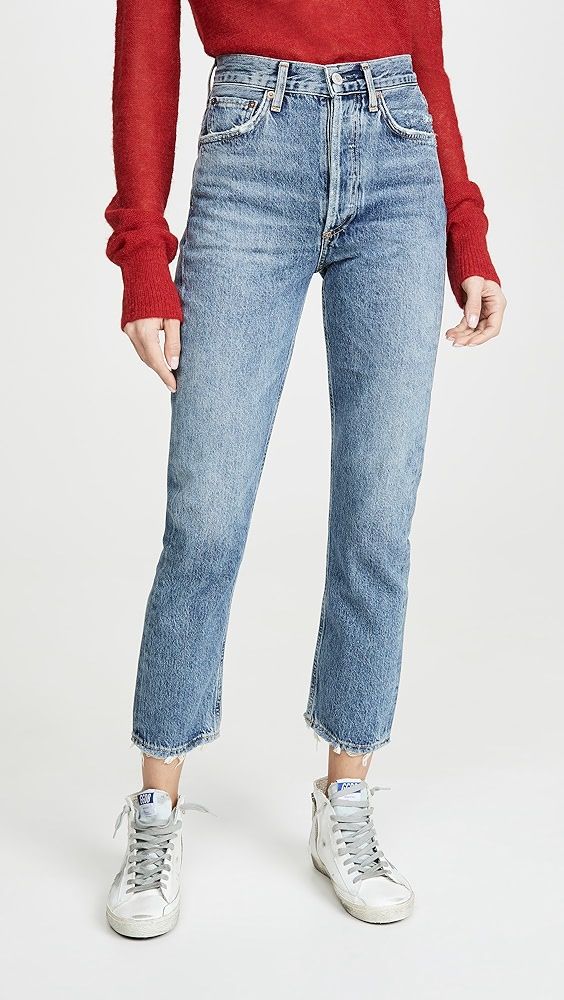 AGOLDE Riley High Rise Straight Crop Jeans | Shopbop | Shopbop