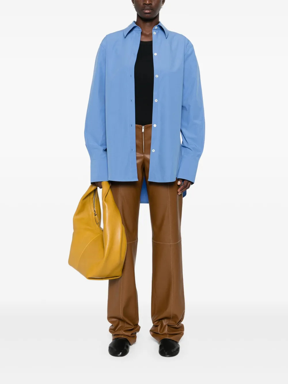 TOTEME pointed-collar Poplin Shirt | Blue | FARFETCH UK | Farfetch Global