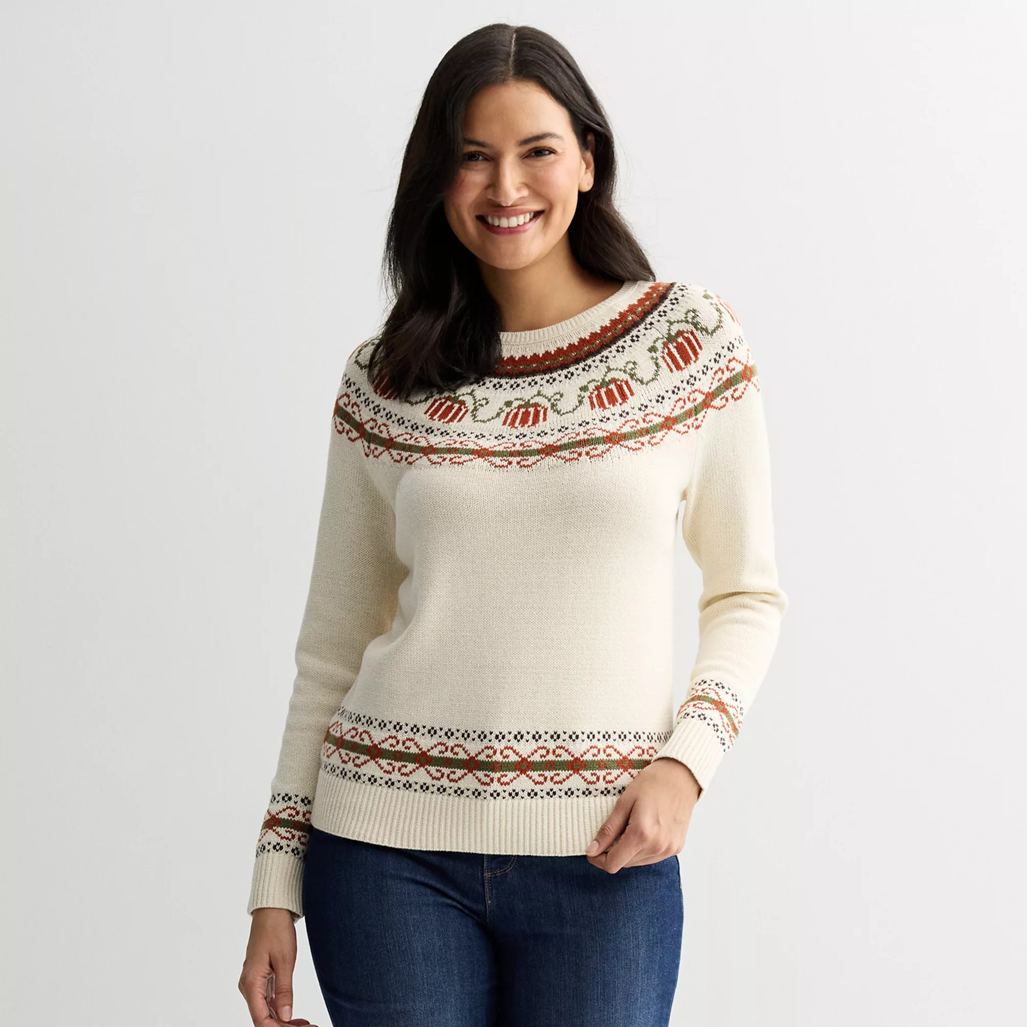 Women's Croft & Barrow® Fair Isle Pullover Sweater | Kohl's