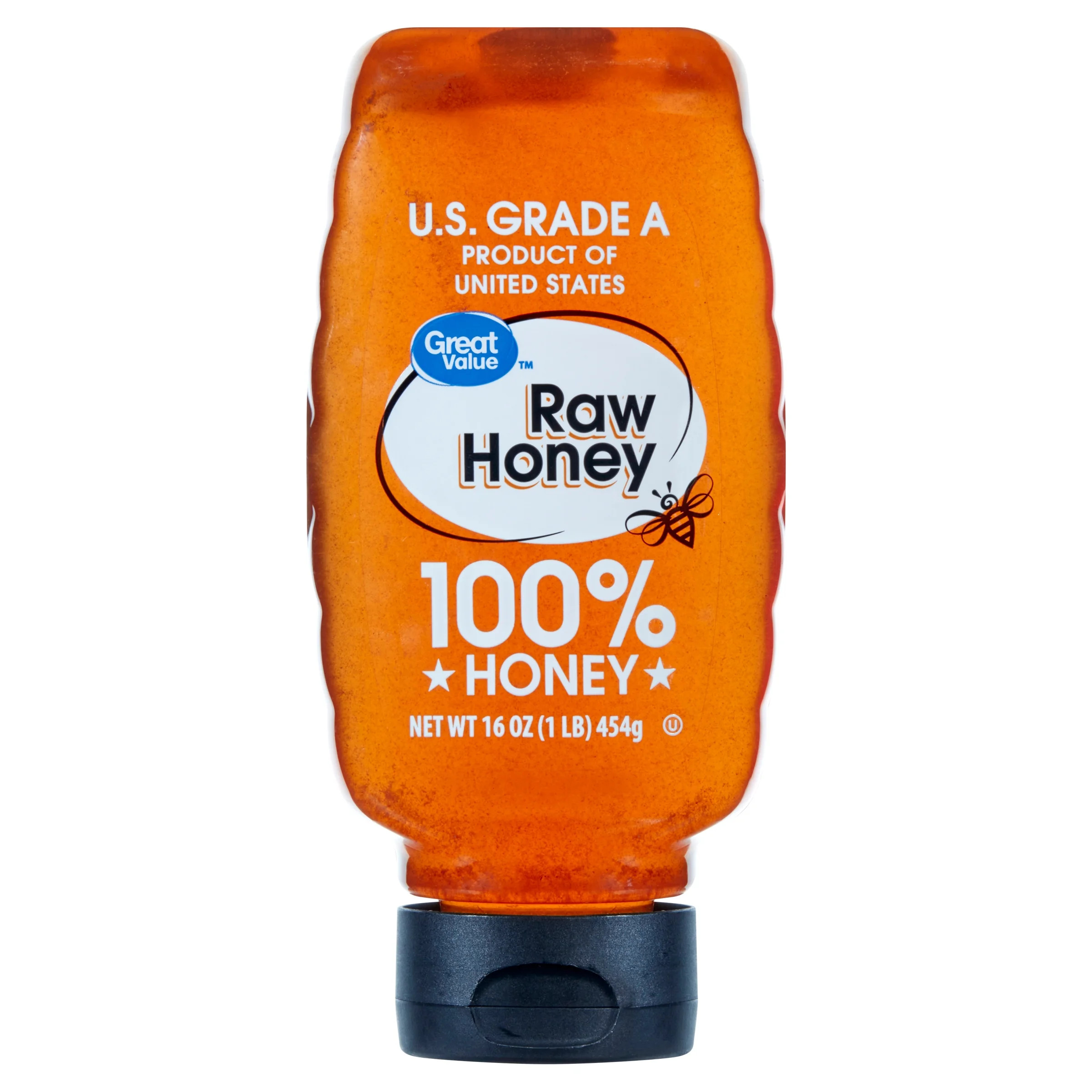 Great Value, Raw Honey, 16 oz Inverted Plastic Bottle, No Allergens | Walmart (US)