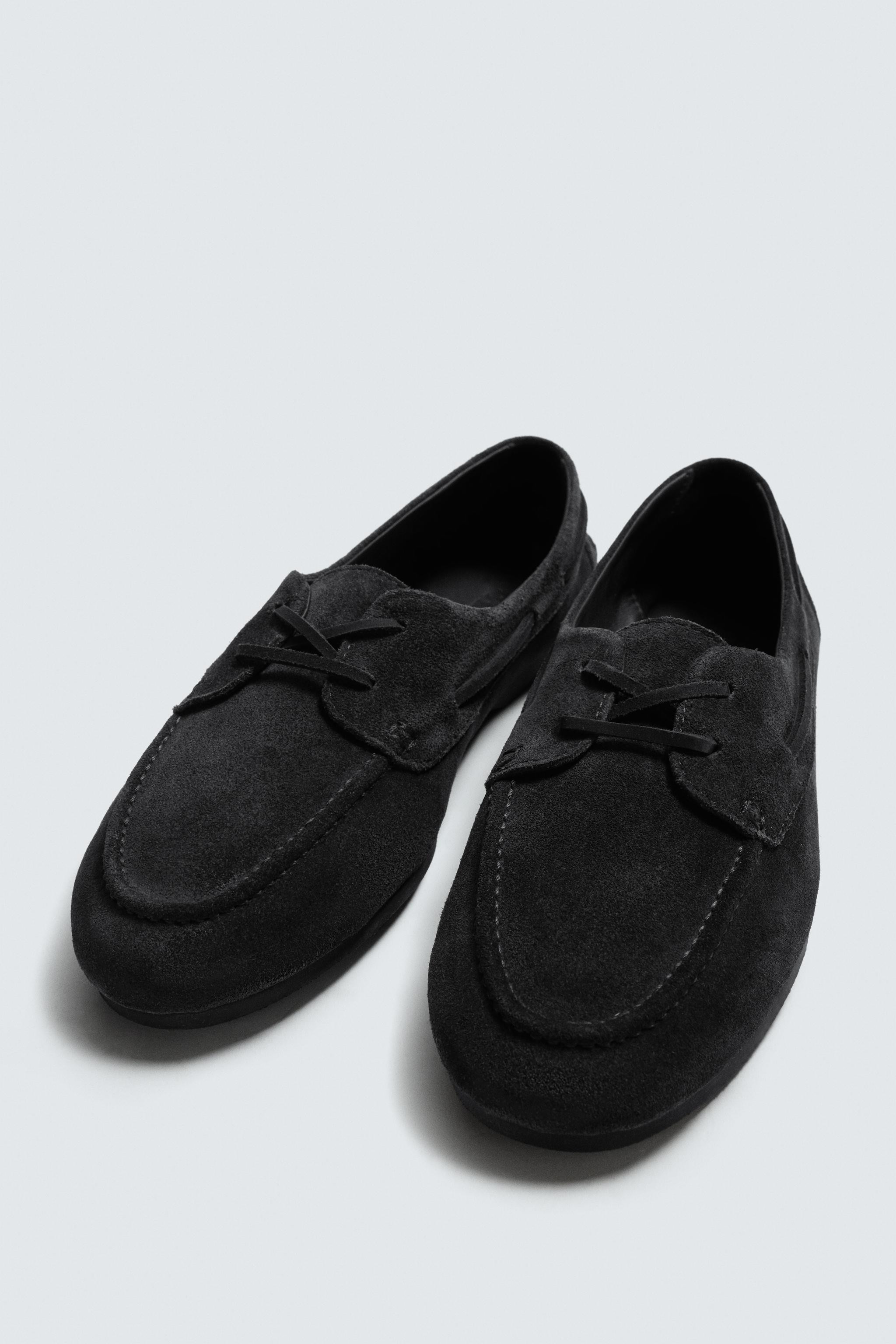 LEATHER BOAT SHOES WITH VIBRAM® SOLE AARON LEVINE X ZARA | Zara US