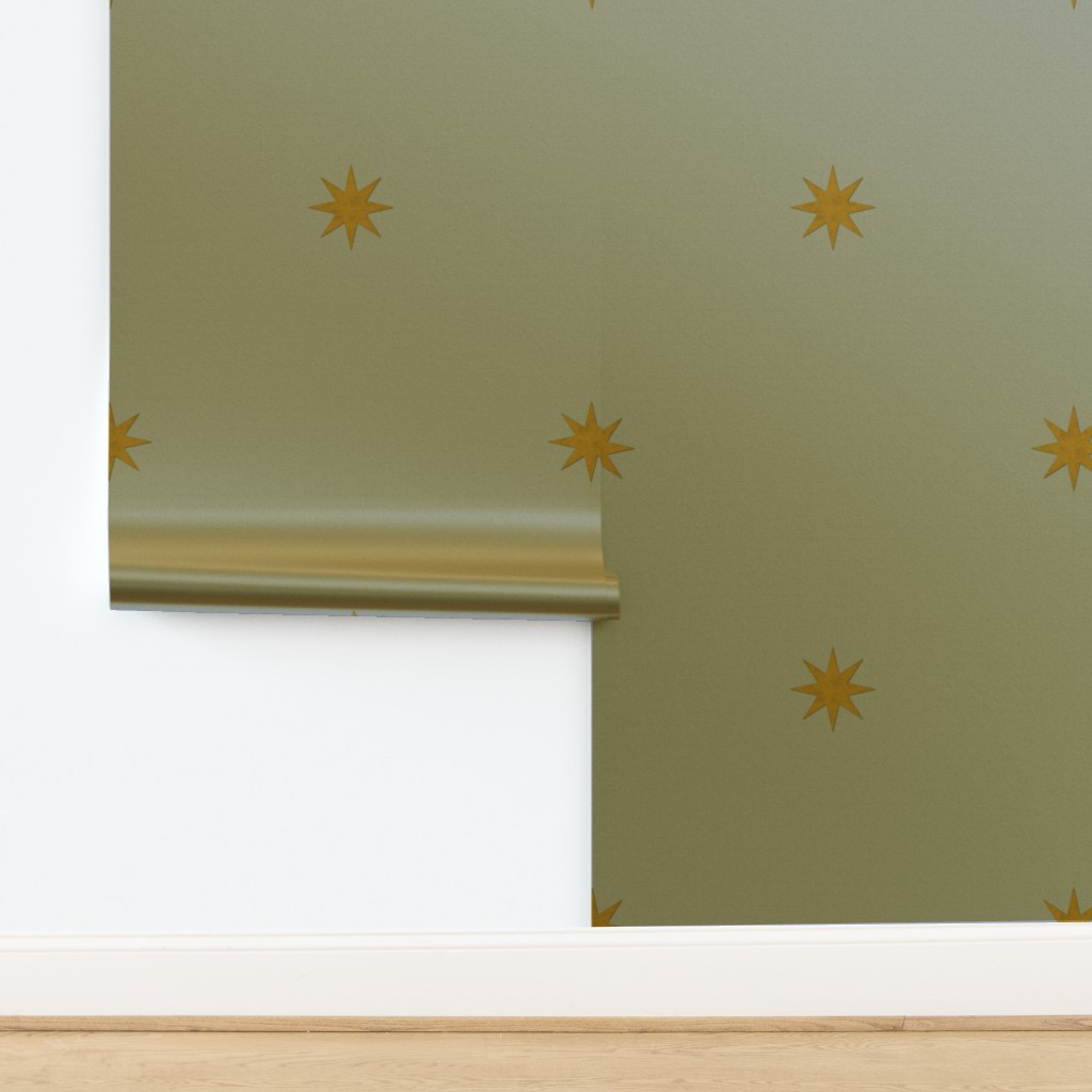 Wallpaper in Medieval Stars Gold on Henriette | Spoonflower