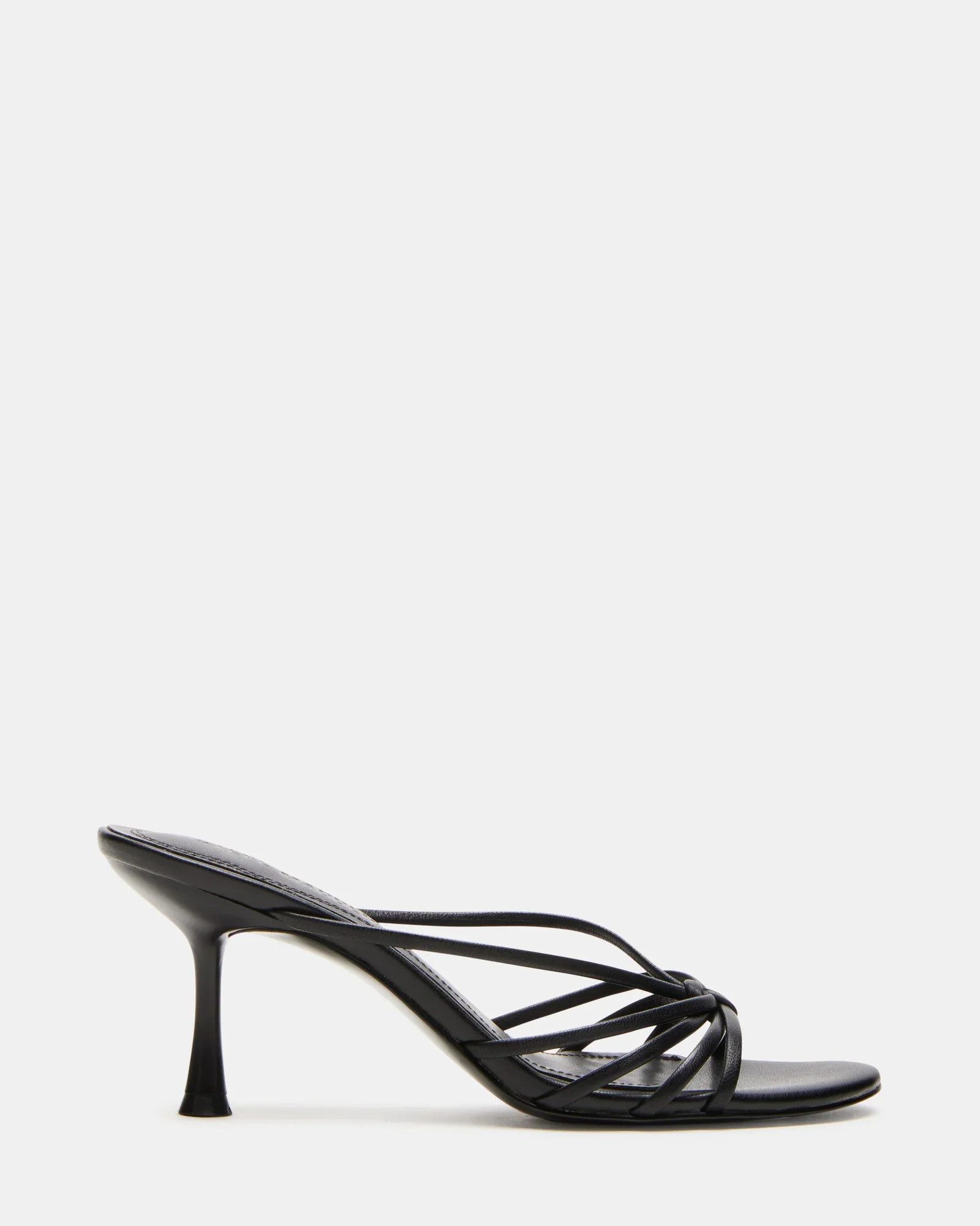 EDNA Black Leather Strappy Mules | Women's Designer Heels | Steve Madden (Canada)