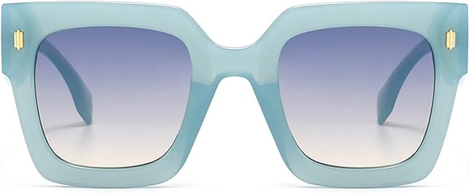 ADE WU Vintage Oversized Square Sunglasses for Women,Retro Blue Orange Sun Glasses UV400 Protecti... | Amazon (US)